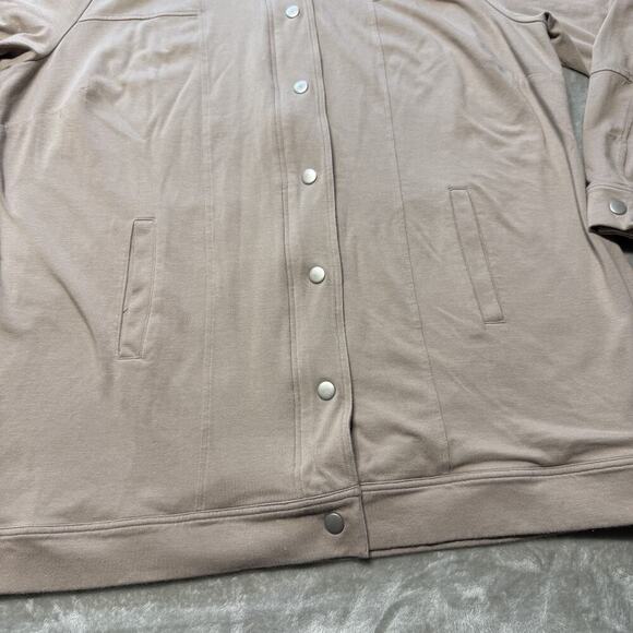 EILEEN FISHER Women's Organic Cotton Shirt Jacket Taupe beige Minimalist Size XL - Picture 6 of 11